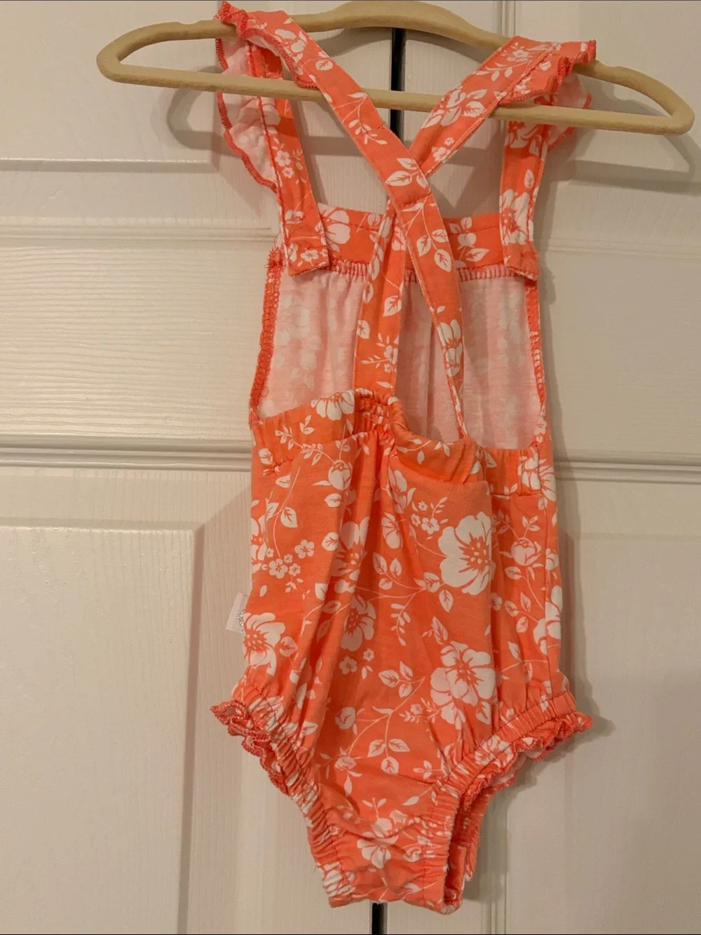 Duck Duck Goose  Floral Sleeveless Baby Romper with Button Straps